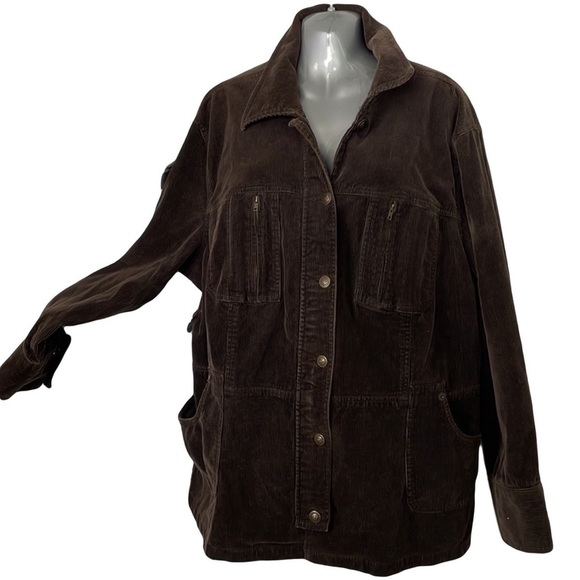 Women's Thick Brown Corduroy Jacket - Picture 1 of 16